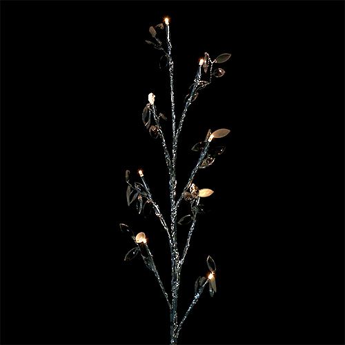 Floristik24 Gren sølv med blader LED 75 cm sett med 2