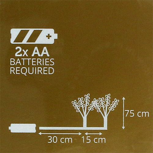 Floristik24 Grenhvit med snøball LED 75 cm sett med 2