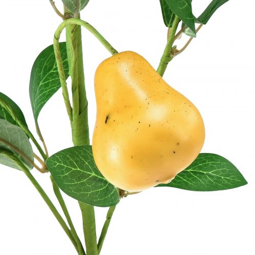 gjenstander Kunstig dekorativ pæregren, gul, 75 cm, fruktgren, kunstig blomsterdekorasjon
