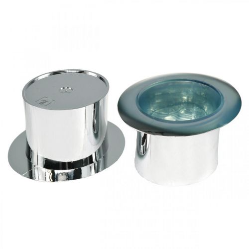 Floristik24 Sylinder for planting, nyttår, dekorativ lue, nyttårsaften dekorasjon sølv H6,5cm L12cm 9stk