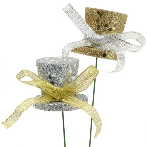 Floristik24 Sylinderplugg gull, sølv 3cm 2stk