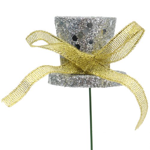 Floristik24 Sylinderplugg gull, sølv 3cm 2stk