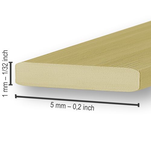 gjenstander Aluminium flat wire gull 5mm x 1mm 2,5m