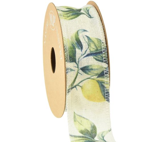 Floristik24 Bånd sitroner og blader dekorative bånd bomull 40mm 10m