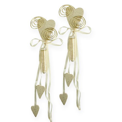 Floristik24 Benkestang med rør og hjerte 18cm 6stk