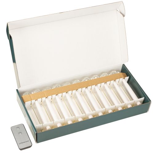 gjenstander LED-trelys, spisslys med krystall, gult lys, 31 cm, 10 stk.