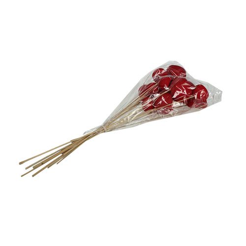 Floristik24 Bell Cup på pinne Mix Rød 15 stk