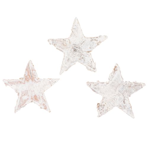 Mini bjørkestjerner 2 cm - 2,5 cm hvitkalkede 150 stk kjøpe | Floristik24.no