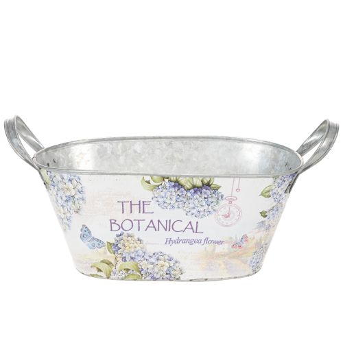 gjenstander Oval metallblomsterskål med håndtak, til hortensia, 32 × 15 × 15 cm