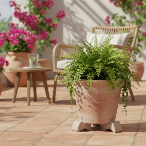 gjenstander Blomsterpotteføtter, praktisk forhøyer, pottetilbehør for balkong og terrasse, 7 cm, 3 stk.