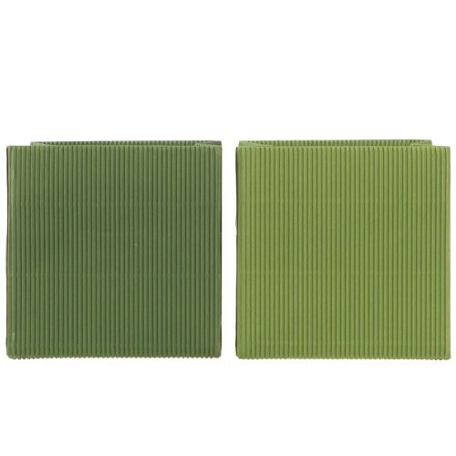 Floristik24 Urtepottepapir ribbet olivengrønn 12cm 6 stk
