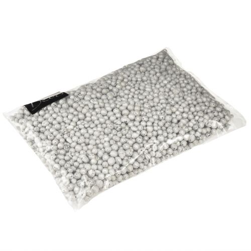 gjenstander Brilliant dekorative perler 4mm - 8mm hvite 1l