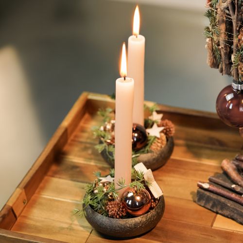 Floristik24 Juletrepynt, julekuler, trekuleblanding brun H4,5cm Ø4cm ekte glass 24 stk.