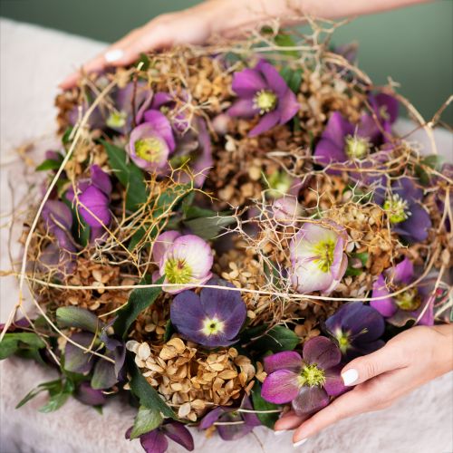 gjenstander Juleroser Kunstig Snørose Lilla Blomst L35cm 6 stk