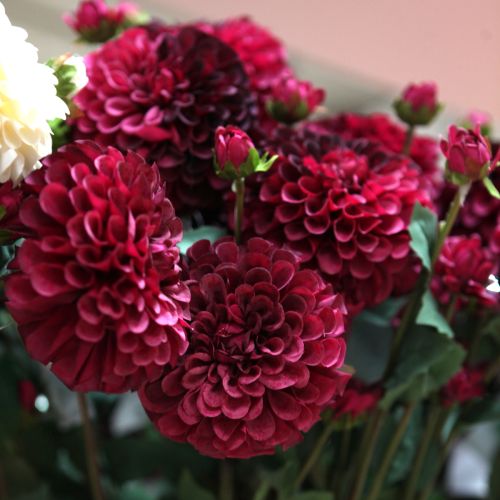 gjenstander Kunstige georginer med lilla blomster Ø10cm L80cm 2 stk