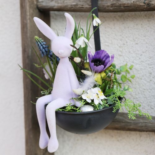 Floristik24 Dekorativ sparkel planteskål antrasitt hengende Ø16,5cm 2stk