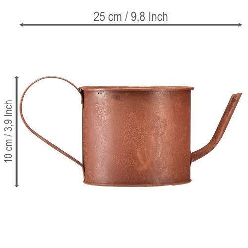 gjenstander Dekorativ rustfarget vannkanne/plantekasse, metall, Ø12,5 cm H10,5 cm