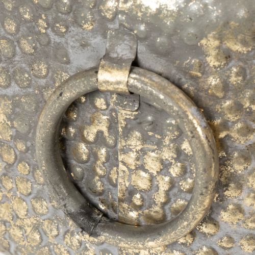 gjenstander Dekorativ bolle, antikk utseende, metallplantekasse, gyllen, Ø37/31 cm, sett med 2