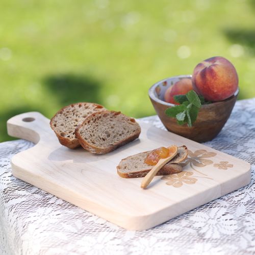 gjenstander Dekorativt skjærebrett med kløverblader, mangotre, 38×22 cm