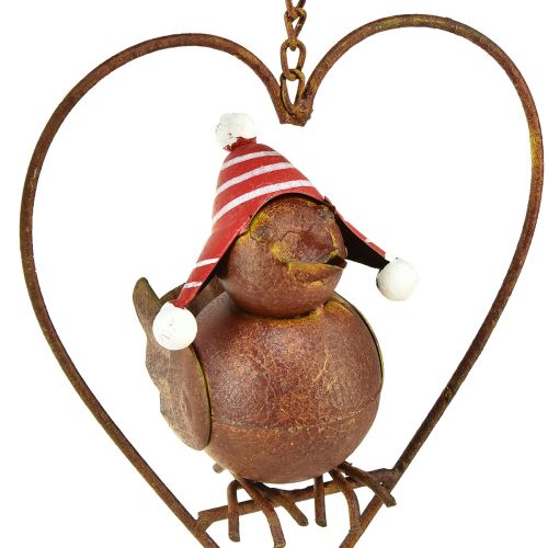 Floristik24 Dekorativt fuglemetall for oppheng av hagedekor rust rød-hvit 15×21cm 2stk