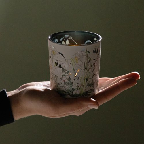 gjenstander Dekorativ glasslykt med bladdesign for stilig interiør, 8 cm, 4 stk.