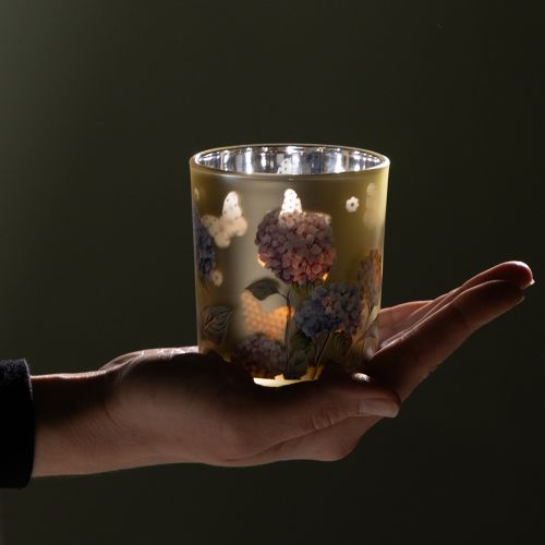 gjenstander Dekorativ glasslykt med blomsterdesign for stilige interiørdetaljer, 8 cm, 4 stk.