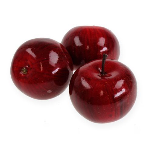 Kunstige epler røde, blanke 6cm 6stk