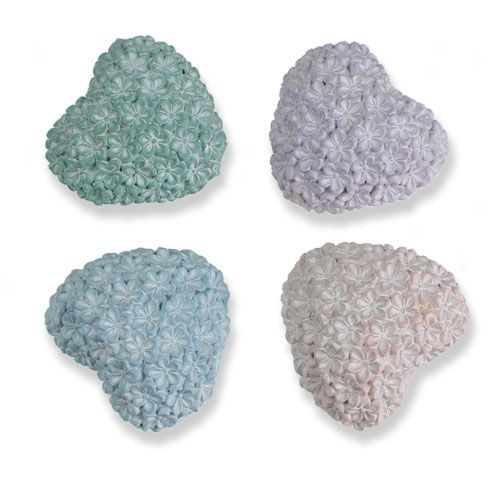 Floristik24 Dekorative hjerter med blomster pastell 6,5 cm 4stk