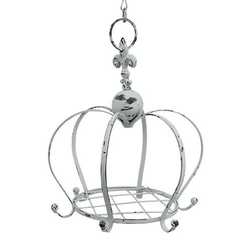 Floristik24 Dekorativ krone for hengende hvit Ø20cm