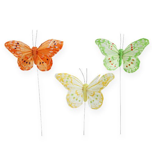 Floristik24 Dekorative sommerfugler på en tråd 10cm 12stk