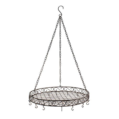 Floristik24 Skuff med kroker for oppheng brun, rust Ø45cm