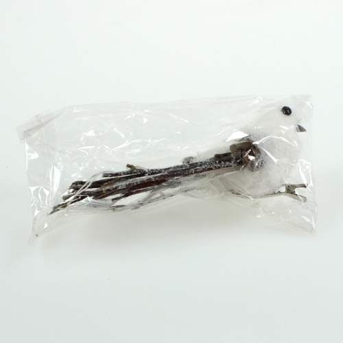 Floristik24 Snøfugl 14cm med klips