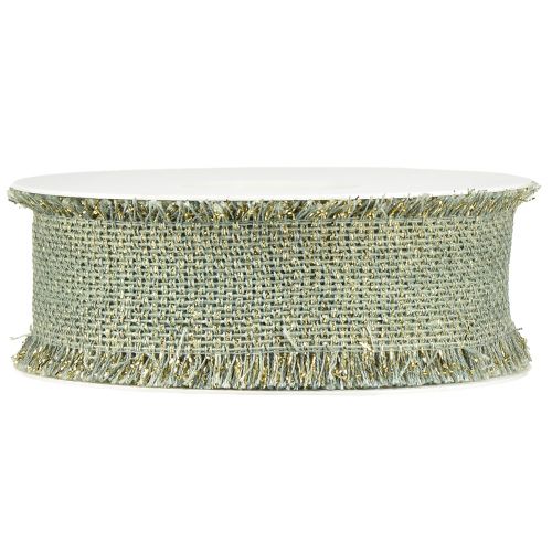 gjenstander Pyntebånd frynser pyntebånd lys grønt gull B40mm L15m