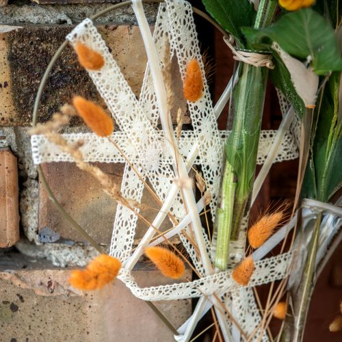 gjenstander Blondebånd kremfarget heklet bånd dekorativt bånd B18mm L20m