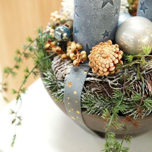 gjenstander Fløyelsbånd, stjernebånd, grågull, dekorativt bånd, 25 mm bredt, 8 m langt