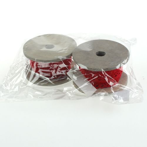 Floristik24 Bånd blonder rød 20mm x 2m 2stk