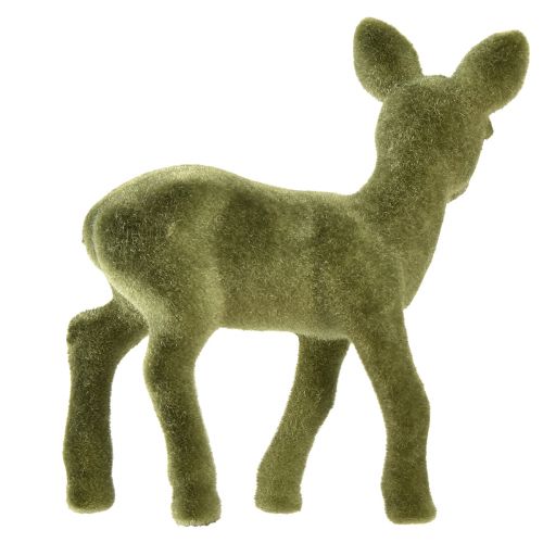 gjenstander Dekorativ figur hjort fawn flokket julefigurer grønne 10,5cm 6 stk
