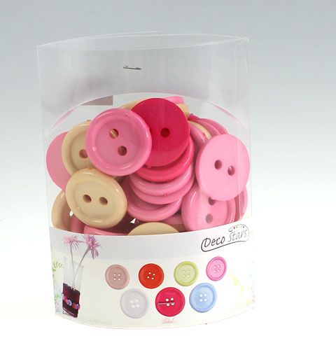 Floristik24 Dekorative knapper Ø3,5cm 3-farget 46 stk