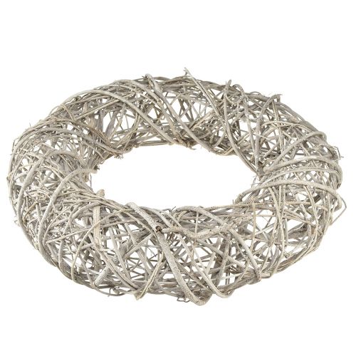 Floristik24 Dekorativ krans tredekor rotting naturhvit Ø40cm H9,5cm