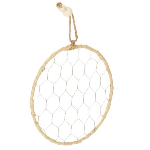Floristik24 Dekorative opphengsringer i metall av raffia, Ø20 cm, 4 stk., bohemsk veggdekorasjon, vindusdekorasjon