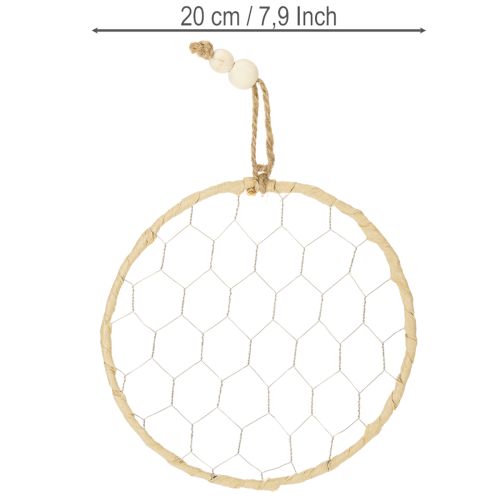 gjenstander Dekorative opphengsringer i metall av raffia, Ø20 cm, 4 stk., bohemsk veggdekorasjon, vindusdekorasjon