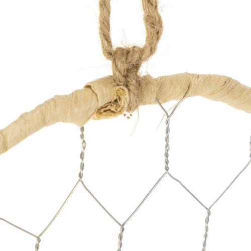 gjenstander Dekorative opphengsringer i metall av raffia, Ø20 cm, 4 stk., bohemsk veggdekorasjon, vindusdekorasjon