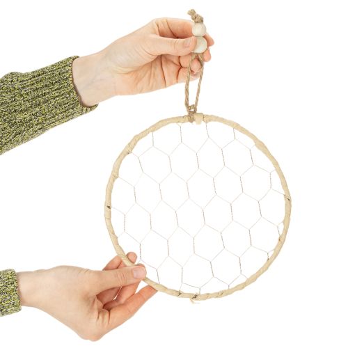 gjenstander Dekorative opphengsringer i metall av raffia, Ø20 cm, 4 stk., bohemsk veggdekorasjon, vindusdekorasjon