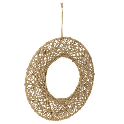 Floristik24 Dekorative juteringer, naturlig stil, hengende dekorasjon, bohemsk stil, Ø38 cm, 2 stk., metallringer, veggdekorasjon, vindusdekorasjon