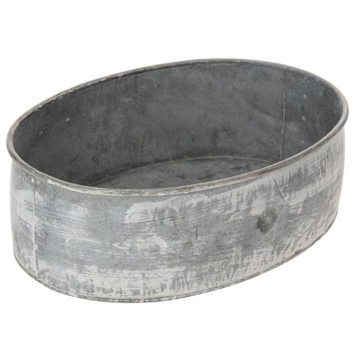 gjenstander Dekorativ metallskål, oval, grå, L22,5/19,5/16 cm, sett med 3