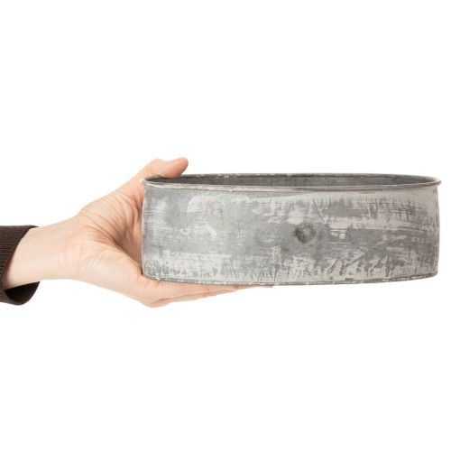 gjenstander Dekorativ metallskål, oval, grå, L22,5/19,5/16 cm, sett med 3