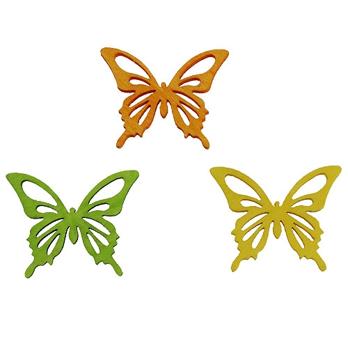 Dekorative sommerfugler farget 4cm 90p | Floristik24.no
