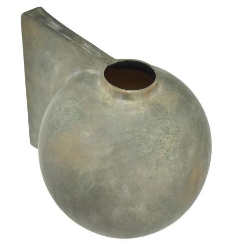 gjenstander Dekorativ vase keramisk antikk look bronsegrå 30×20×24cm