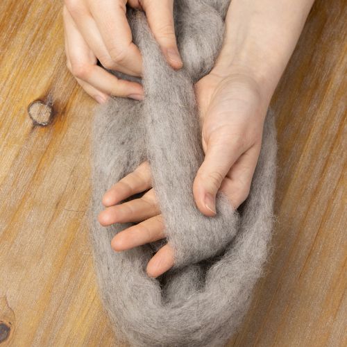 gjenstander Ulsnor dekorativ ull grå-naturlig 2m tovet ull til håndverk og blomsterdekorasjon