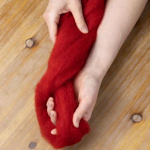 gjenstander Ulsnor, dekorativ ull, rød, 2m tovet ull til blomsterdekorasjon, dekorasjon og håndverk